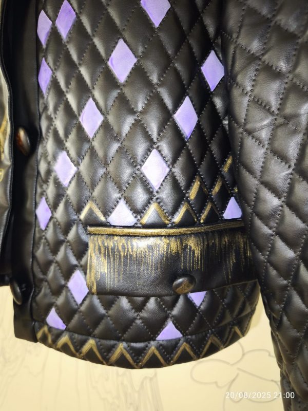 CHAQUETA NEGRA IMITACION CUERO GUATEADO AMA-ARTE - Imagen 3
