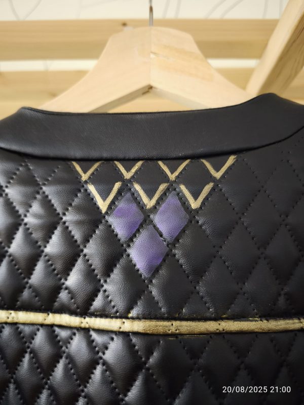 CHAQUETA NEGRA IMITACION CUERO GUATEADO AMA-ARTE - Imagen 5