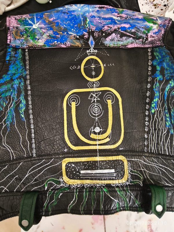 CHAQUETA DE MOTERO PERSONALIZADA PINTADA A MANO - Imagen 3