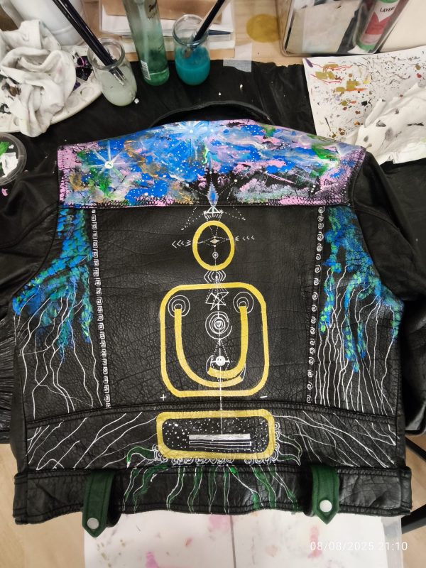 CHAQUETA DE MOTERO PERSONALIZADA PINTADA A MANO